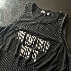 ❌ SOLD Blackcraft Cult You Can't Creep With Us Mesh Panel Tank Medium